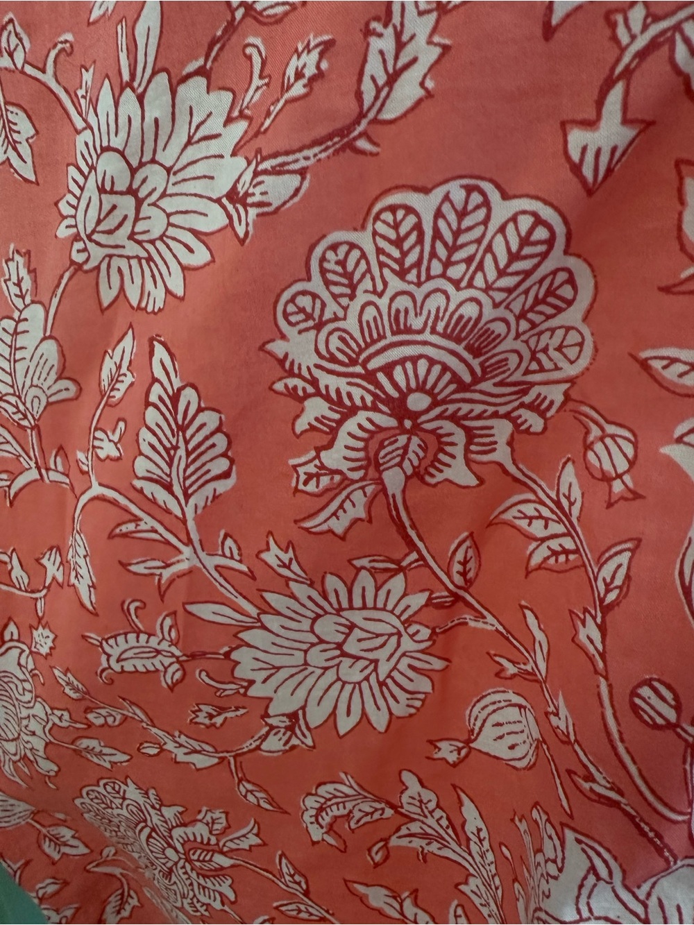 J. Crew Coral-Pink Floral Ruffle V-Neck Blouse - Picture 3 of 5